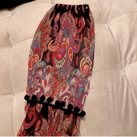 Bebe Puff Sleeve Chiffon Paisley Printed Dress/ Tunic 💖 - Picture 7 of 10